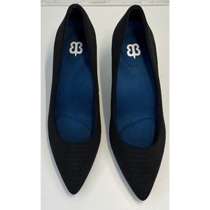 Tory Burch Designer Fabric Black Heels Comfort Arch Support Women's Size 6